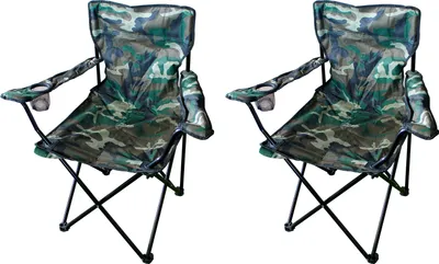 2er Anglersessel Campingstuhl Outdoorstuhl Getränkehalter Camouflage
