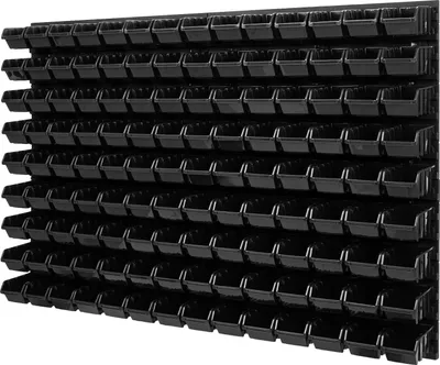 Obrázok produktu pre Sada stohovacích boxov 4x nástenný policový úložný systém 126 boxov 1152 mm x 780 mm