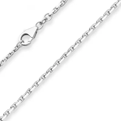 Produktbild von 2mm Ankerkette diamantiert Silberkette Collier Halskette aus 925 Silber 45cm