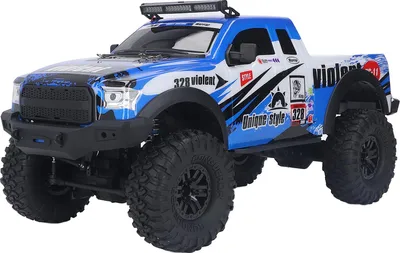 Produktbild von RC Crawler 1/10 Maßstab 2.4GHz 4WD LED Licht 1500mAh 15km/h Gummireifen RC Kletterauto mit 2 Batterien für Kinder Erwachsene ZP1010