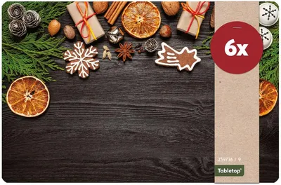 Produktbild von Abwaschbare Tischsets 6er Set Weihnachten Gewürze
