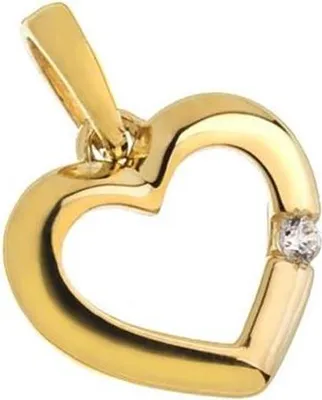 Produktbild von SILBERKETTEN STORE Anhänger Herz mit Zirkonia - 375 Gelbgold