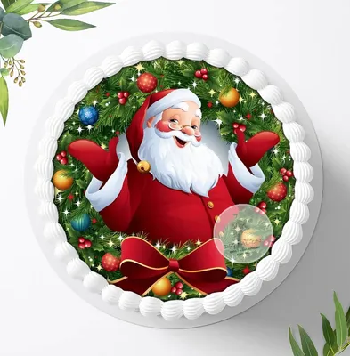 Produktbild von Für die Geburtstags Torte ein Tortenaufleger, Zuckerbild mit dem Motiv: Weihnachten, Essbares Foto für Torten, Fondant, Ø 20cm, 0355w