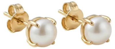 Produktbild von 375 Echtgold Ohrstecker Damen mit Süßwasserperle klassisch elegant