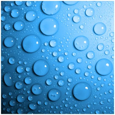 Produktbild von Wallario Möbeldesign -  Glasplatte, Schutzplatte mit Motiv - geeignet für Ikea Lack Tisch, Größe: 55 x 55 cm, Motiv: Wassertropfen auf Blau