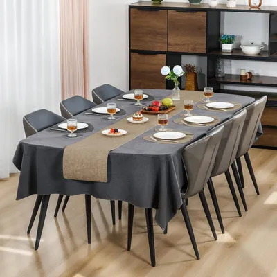 Productafbeelding van Famanu placemats en onderzetters - afwasbaar en hittebestendig - set van 4 - grijs-beige