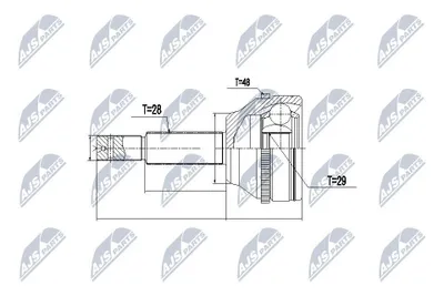 Produktbild von NTY Gelenksatz Antriebswelle Radseitig für FORD Transit Mk6 Kasten (V347, V348, FA) NPZ-FR-033