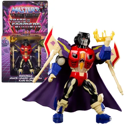 Produktbild von Masters of the Universe Masters of Universe Origins & Transformers Actionfiguren, ca. 14 cm große, bewegliche Collaboration Spielzeuge, 6 Jahr(e), Mehrfarbig, Kunststoff