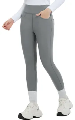 Produktbild von Damen Thermo-Leggings Formend Hoher Bund Wasserabweisend Grau L