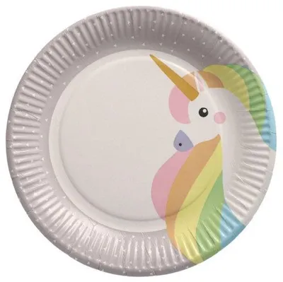 Produktbild von 200 Teller, Pappe rund Ø 23 cm Unicorn