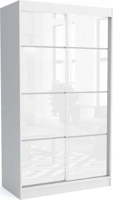 Produktbild von Moderner Schiebetürenschranke BELI 120 cm Hochglanzplatte (WEISS)