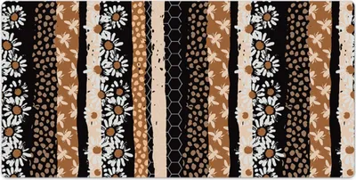 Produktbild von Tischunterlage - 120x60 cm - Schreibtischunterlage - Mauspad - Mosaikblumen Bienen