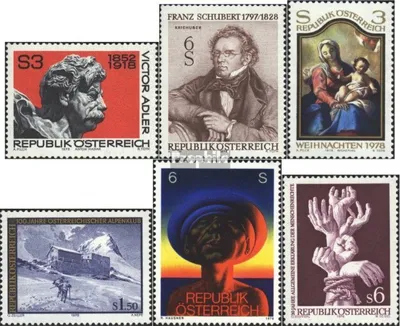 Produktbild von Briefmarken Österreich 1978 Mi 1589,1590,1591,1593,1594, 1595 (kompl.Ausg.) gestempelt Sondermarken