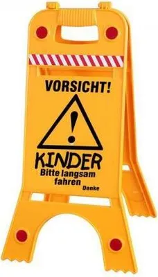 Produktbild von Warnaufsteller Dachaufsteller - Vorsicht! KINDER bitte langsam fahren - Gr. ca. 28 x 64 cm – 308541/6