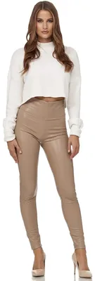 Productafbeelding van Gloop Damen Kunstleren Leggings, Hoge Taille, Broek, Panty, Tregging, Lederlook