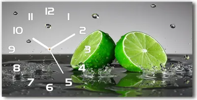 Immagine prodotto di Orologio da parete in vetro – 60x30 cm - Quadro in vetro - Orologio in vetro - Vetro temperato - Lancette bianche - Limonka nell'acqua