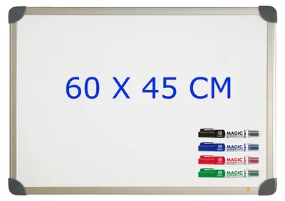 Zdjęcie produktu dla Tablica magnetyczna biała, 45x60 cm, z ramą aluminiową