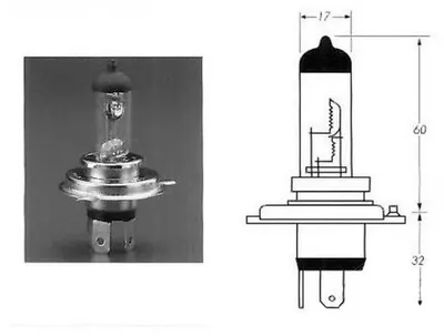 Produktbild von Taco-Glühbirne 12V 25/25W H4 HS1 P43T