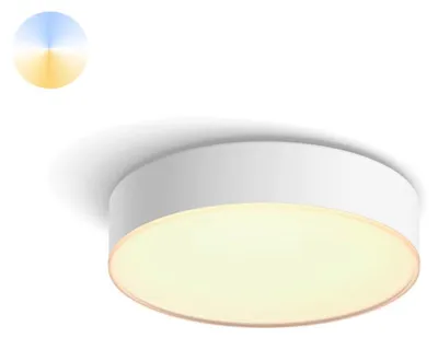 Obrázek produktu pro Philips Hue White ambiance Stropní svítidlo Enrave, malé, Chytré stropní světlo, Bluetooth/Zigbee, Bílá, LED, Kov, Žárovky bez možnosti výměny