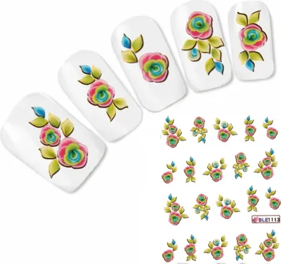 Produktbild von Nagel Sticker Tattoo Nail Art Blume Aufkleber Neu!