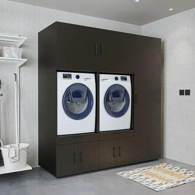 Immagine prodotto di Roomart SERIE 3 Mobile da appoggio per lavatrice, larghezza 194 cm, nero-rovere
