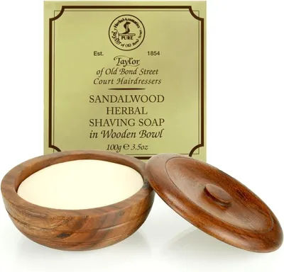 Immagine prodotto di Taylor of Old Bond Street, sapone da barba Sandalo, in ciotola di legno, 100 g