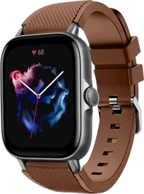 Produktbild von Strap-it Amazfit GTS 3 Silikonarmband (Kaffeebraun)