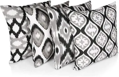 Zdjęcie produktu dla Zestaw Ibzoa® składający się z 4 dekoracyjnych poszewek na poduszki o wymiarach 45 x 45 cm, wykonanych w 100% z bawełny i lnu, z dwustronnym wzorem i ukrytym zamkiem błyskawicznym – idealny do salonu i sypialni