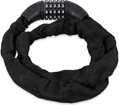 Productafbeelding van Kettingslot met 5-cijferige code - 120 cm - Zwart