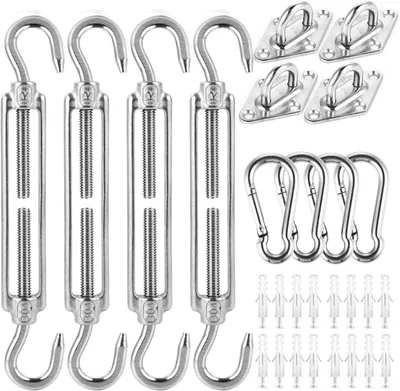 Produktbild von M5 Sonnensegel Befestigungsset - 304 Sonnensegel Edelstahl Montage Set - Sonnensegel Kit - Sonnensegel Befestigungsset für Viereck und Dreieck