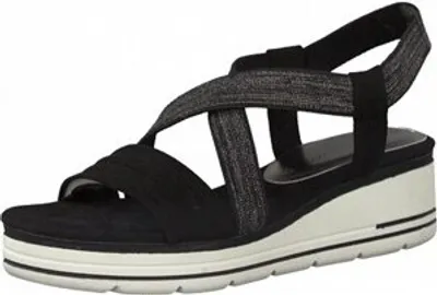 Produktbild von MARCO TOZZI EARTH EDITION 2-2-28772-26/098 BLACK COMB Keilsandaletten  FS 2021, Spocc:39