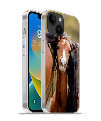 Produktbild von MuchoWow® Handyhülle Schutzhülle Hülle für Apple iPhone 14 - Softcase Pferde - Natur - Braun Silikon Softcase Handy Hülle - Mobiltelefonhülle