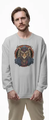 Produktbild von D&B Design Uni Pullover SWCAT00023 Cat HellGrau-Größe 2XL