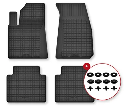 Produktbild von Gummi-Fußmatten für Tesla S I 2012-2016 (Limousine) – 4-tlg, Schwarz, Semi-Universal, angepasst – Wielganizator Semi-Universal