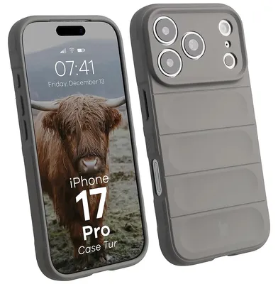 Produktbild von Robuste Handyhülle für iPhone 17 Pro, Bizon Case Tur, Hellgrau