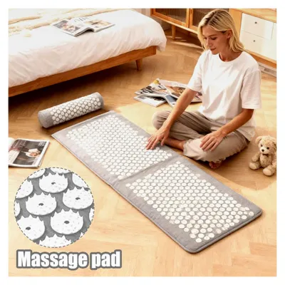 Produktbild von Massage-Pad - Kompakte, aufrollbare ergonomische Matte mit beruhigender Vibration | Tragbares Rückenmassagegerät für Erwachsene | Ideal für Reisen und Entspannung