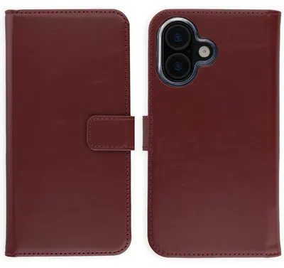 Productafbeelding van Selencia Echt Leren Bookcase voor de Apple iPhone 17 - Burgundy