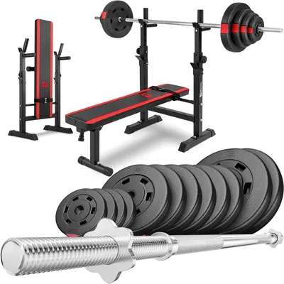 Obrázek produktu pro Sada posilovací lavice – Fitness lavice – Tréninková lavice – Sada činek – Posilovací stanice – Skládací a úsporná