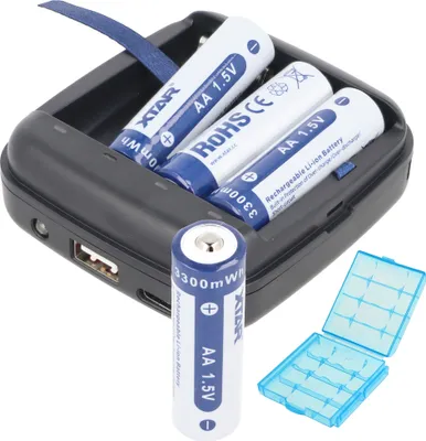 Produktbild von 4x akumulator litowo-jonowy AA 1.5V 3300mWh typowo 2000mAh wraz z ładowarką 1.5V