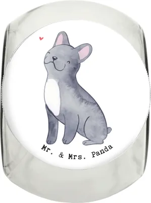 Produktbild von Mr. & Mrs. Panda Dose Französische Bulldogge Moment L 870ml - Weiß - Geschenk, Aufbewahrungsdose, Tierfutterbehälter, Keksdose, Vorratsbehälter, Vorratsglas