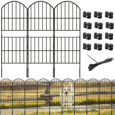 Metall-Tuinhek 12er Set 95x32 cm Steckzaun schwarz
