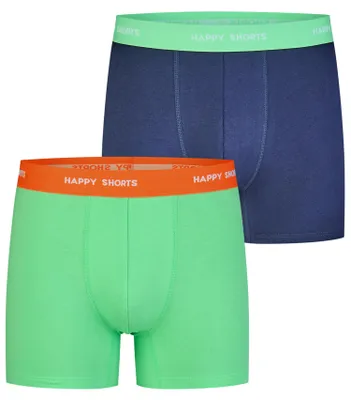 Produktbild von Happy Shorts Herren Boxer Jersey 2-Pack navy-green - Größe XXL