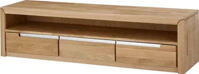 Produktbild von TV-Board >Flero< in Wildeiche/biancoton aus Massivholz - 165x43x46cm (BxHxT)