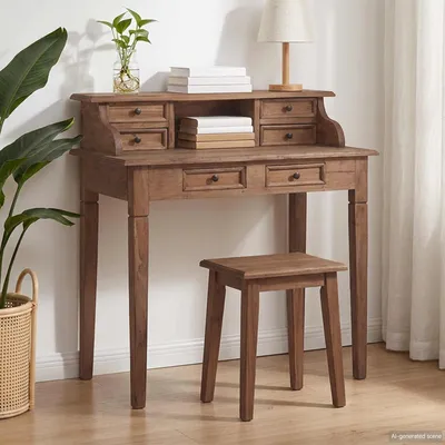 Immagine prodotto di Maison Exclusive - Scrivania con cassetti 90x50x101 cm in legno massello di recupero