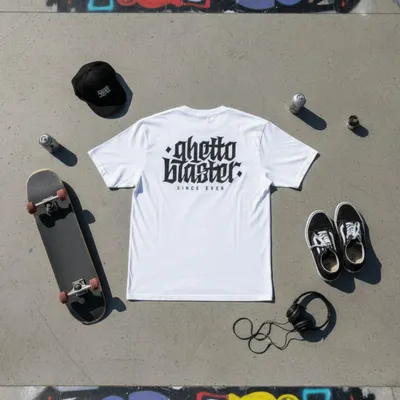 Produktbild von Ghettoblaster Corporate T-Shirt aus Baumwolle, Weiß