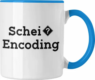 Produktbild von Trendation - Coder Tasse Geschenk für Programmierer Softwareentwickler Nerds Geschenkidee Schei? Encoding IT Techniker (Blau)