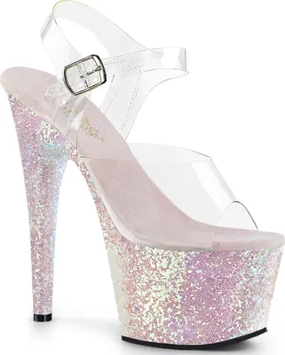 Produktbild von ADORE-708LG Damen Sandale von Pleaser, Transparent Weiß , EU 42, US 12