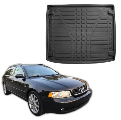 Produktbild von SCOUTT | Kofferraumwanne Laderaumwanne Kompatibel mit Audi A4 B6 B7 Avant / Kombi 2001-2008, mit Hoher Rand, Kofferraum-Schutzmatte, Geriffelt, Aufrollbar, Schwarz