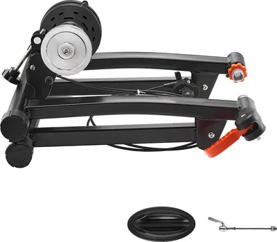 Produktbild von SucceBuy Fahrrad Rollentrainer für 660,4-736,6 mm / 700C-Räder, 6-stufige Widerstandseinstellung, klappbarer magnetischer Heimtrainer mit Schnellspanner und Vorderradstütze in Schwarz
