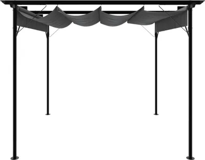 Produktbild von vidaXL Pergola mit Ausziehbarem Dach Anthrazit 3x3 m Stahl 180 g/m²